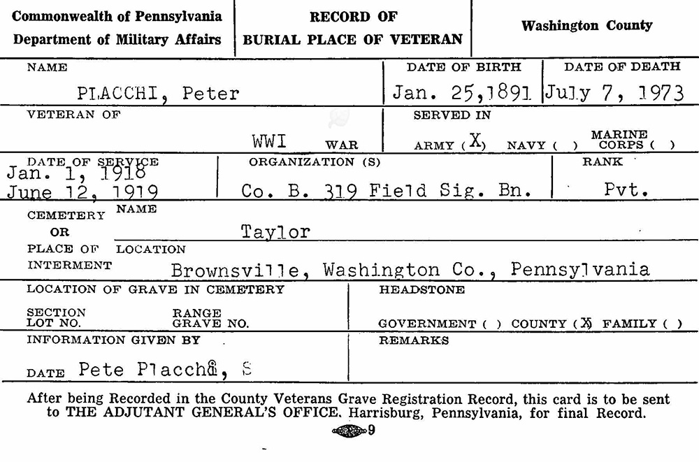 veteran burial